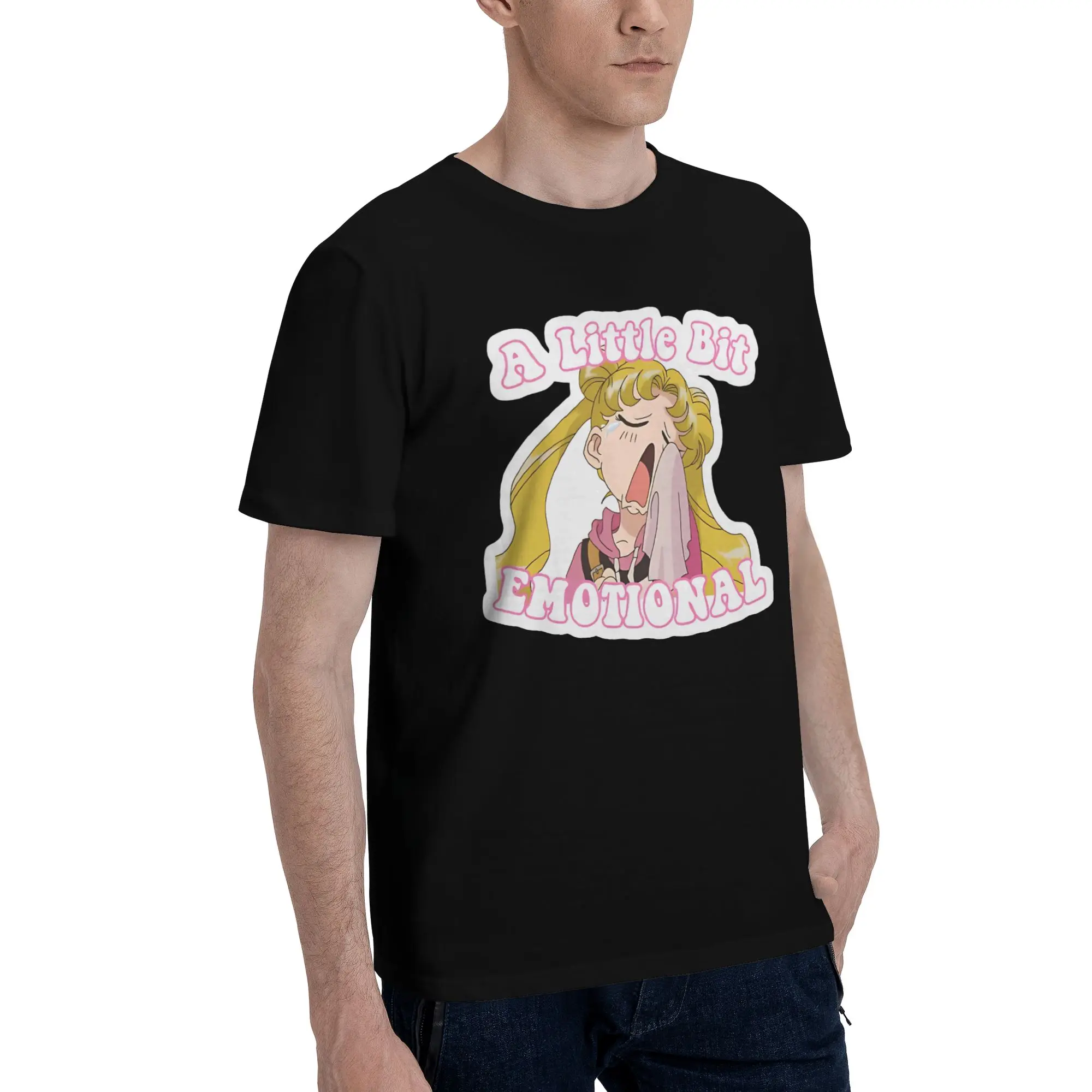 A Little Bit Emotional  Novelty 100% Cotton T-Shirt Bandai Sailor Moon Tees Tops For Men