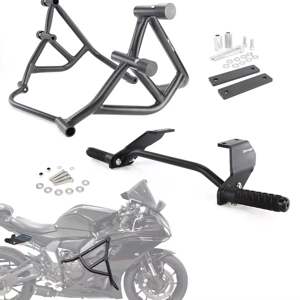 Motorcycle Rear Footrests Subcage Protection &Stunt Cage Engine Guard Crash Bars YZF-R7 2021 2022 2023 2024 2025 2026 For Yamaha