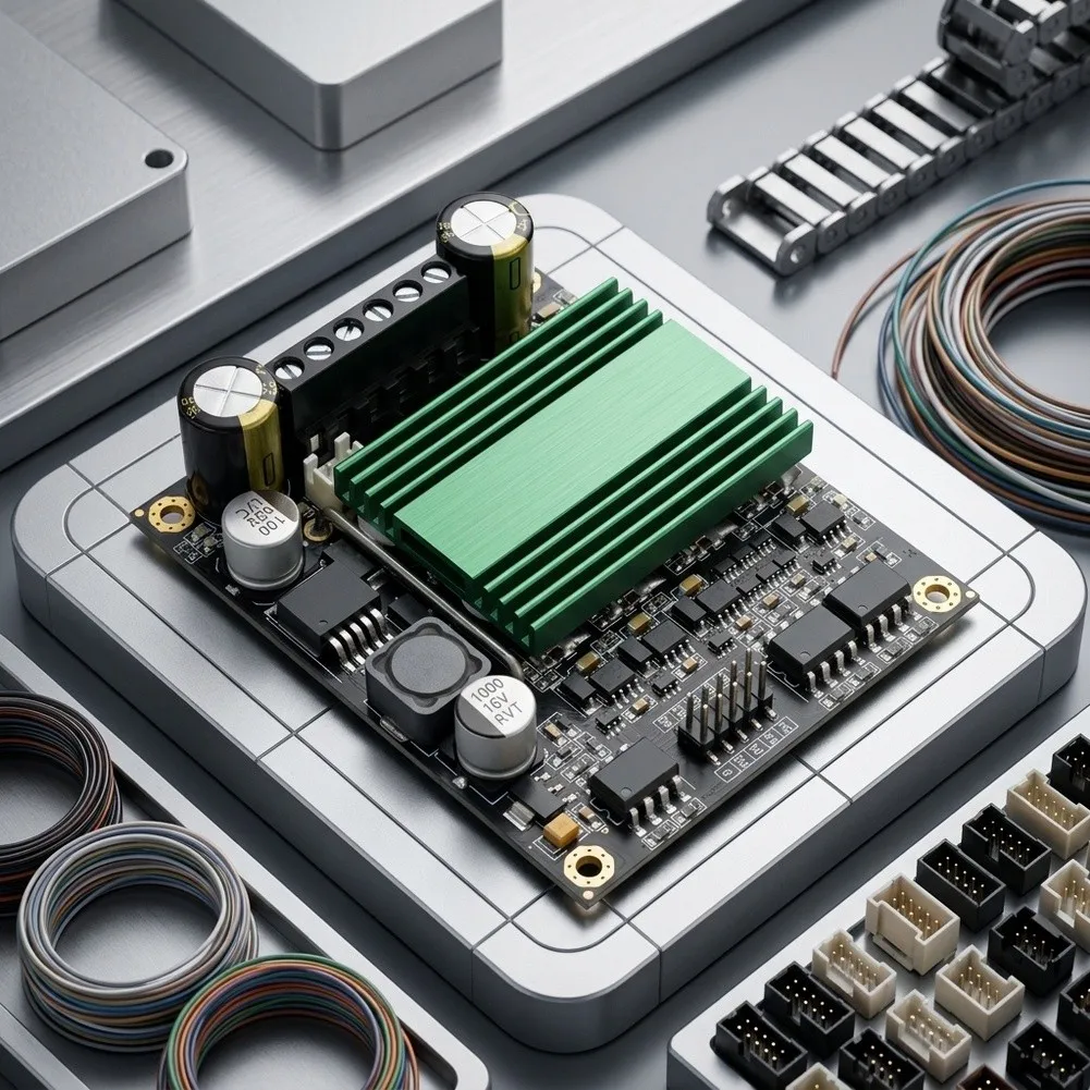 100A Stepper Motor Driver Module Dual Channel H-Bridge for High Power Applications and Compact 80x70x25mm Size