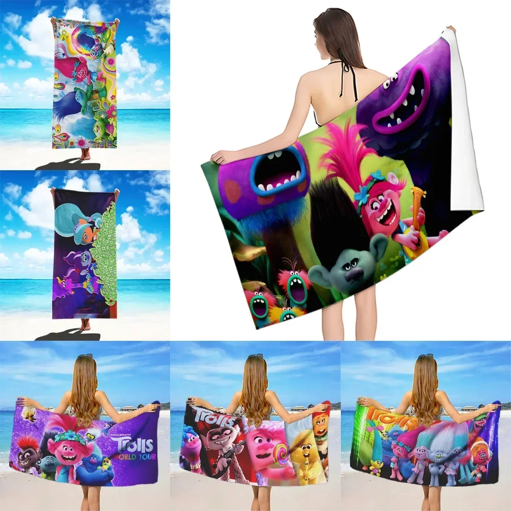 Trolls Cartoon Beach Towel Microfiber Sand Free Quick Dry Soft Sandproof Pool Towels Gift for Women Travel Gym Shower Camping