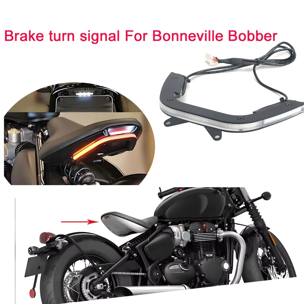 

Motorcycle NEW Modifying Tail Light License Plate Mount Integrated Three-in-One Turn Sign Suitable For Triumph BOBBER Tail Light