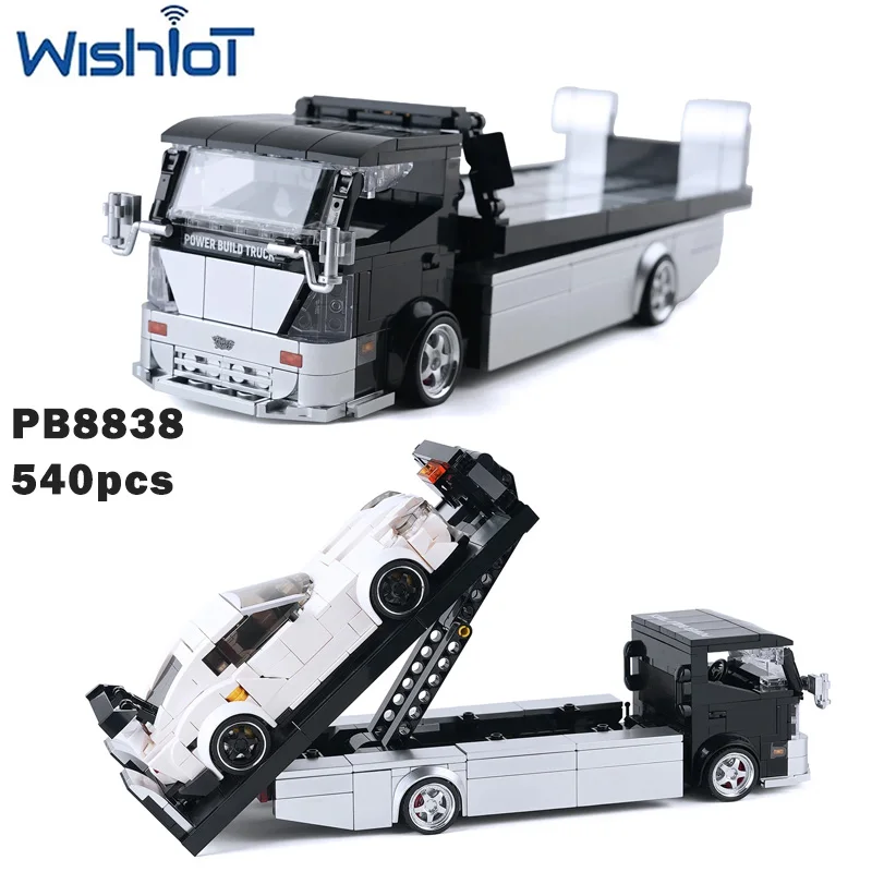 

Конструктор MOC PB8838, 540 деталей, модель прицепа, серия «Автомобили», сборная модель транспортного средства, коллекционные игрушки, мелкие кирпичики, подарки для мальчиков, сделай сам