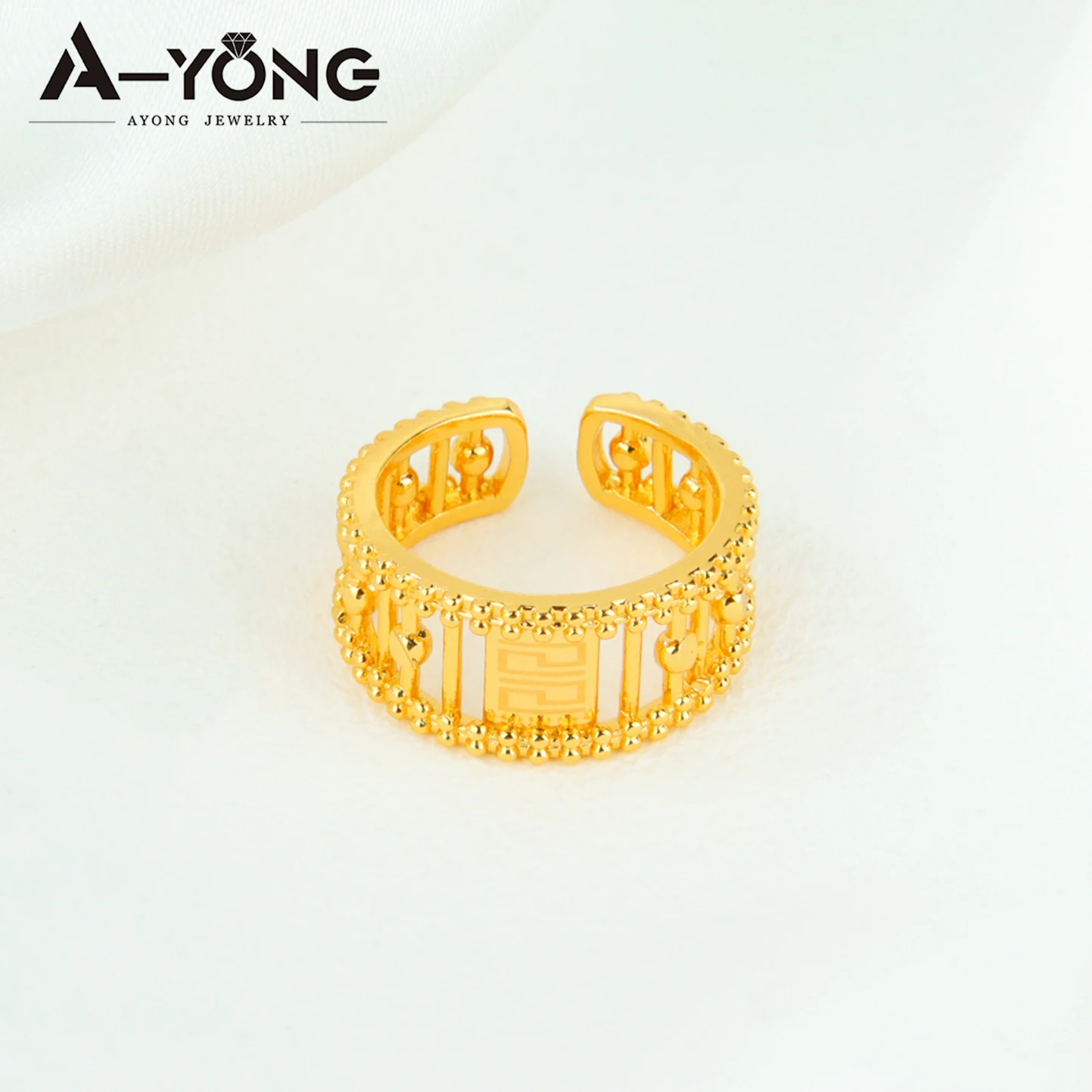 Dubai Mode Zirkonia Schmuckset 21k Vergoldet Monaco Mode Hip-Hop Offene Armreifen Ring Arabische Damen Event Party Schmuckstücke – Detail 10