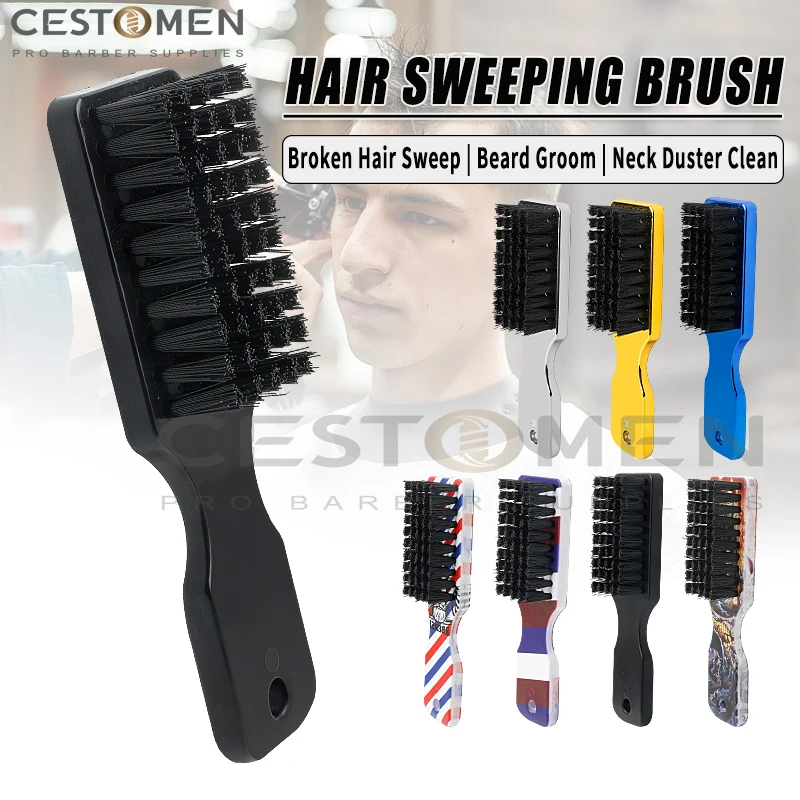 

New Type Electroplating Professional Fade Brush Barber Neck Sweeping Brush Haircut Accessories Facial Cleaning Tools For Men