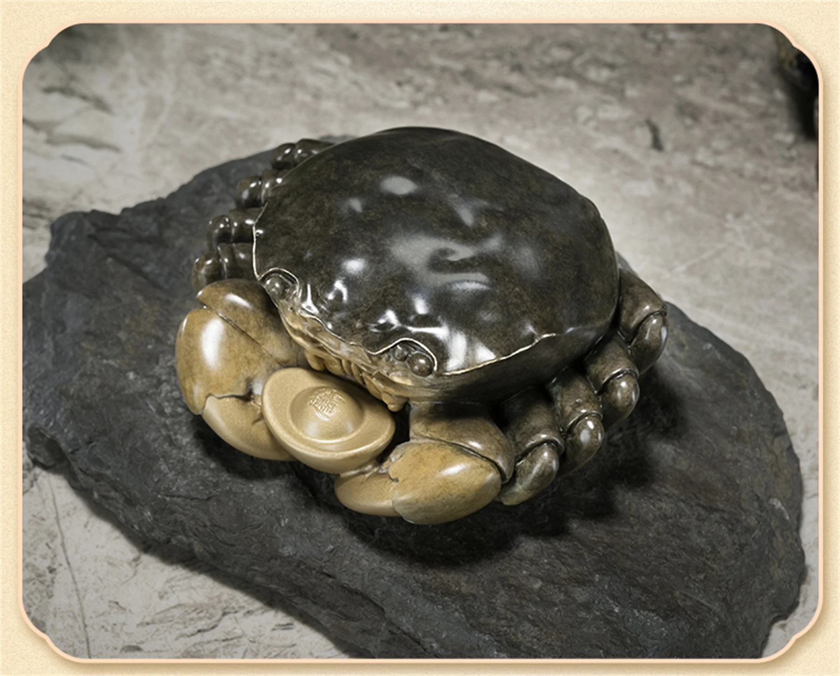 

TONGSHIFU Brass Crab Model Animal GK Home Desk Decoration Collection Statue Photography Props Realistic Birthday Gift