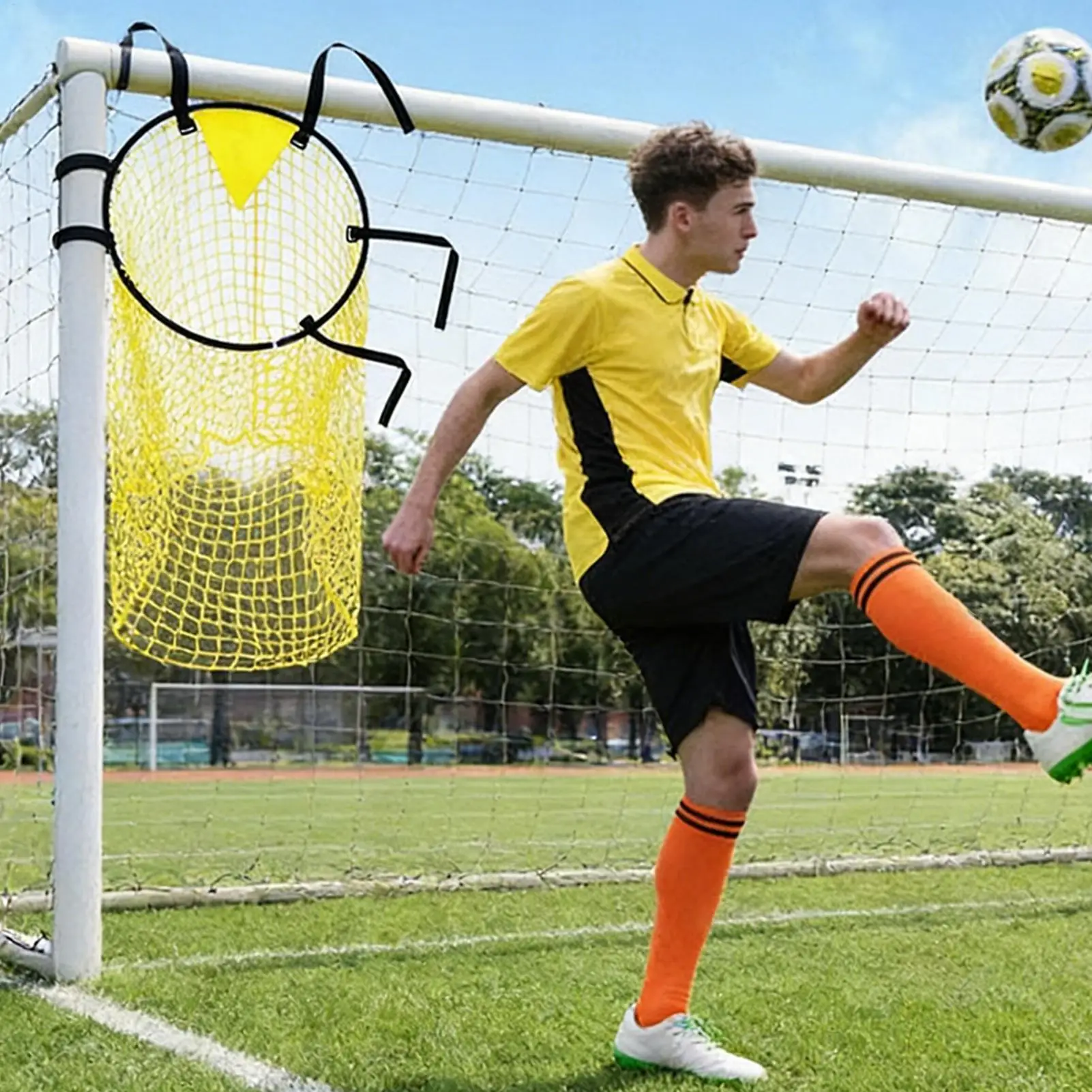 Red de Fútbol Elástica para Niños, Anti-Enredos, Fácil de Instalar, para Práctica en Jardín y Patio Trasero, para Niños y Adolescentes
