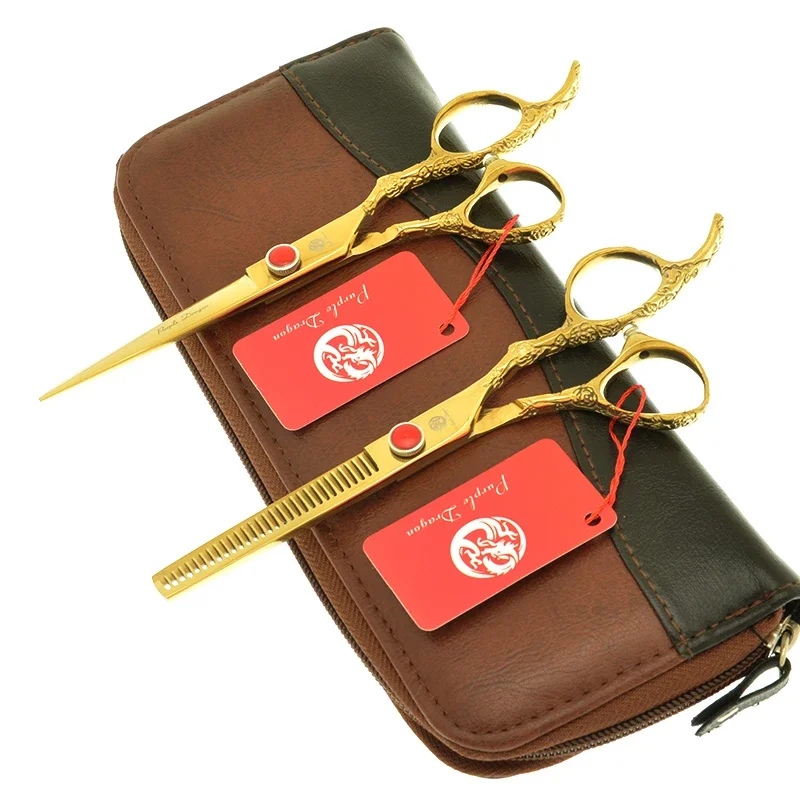 

Purple Dragon 6 Inch Hairdressing Scissors Hair Cutting Thinning Shears Barber Scissors Haircut Tijeras Salon Accessories A0115B