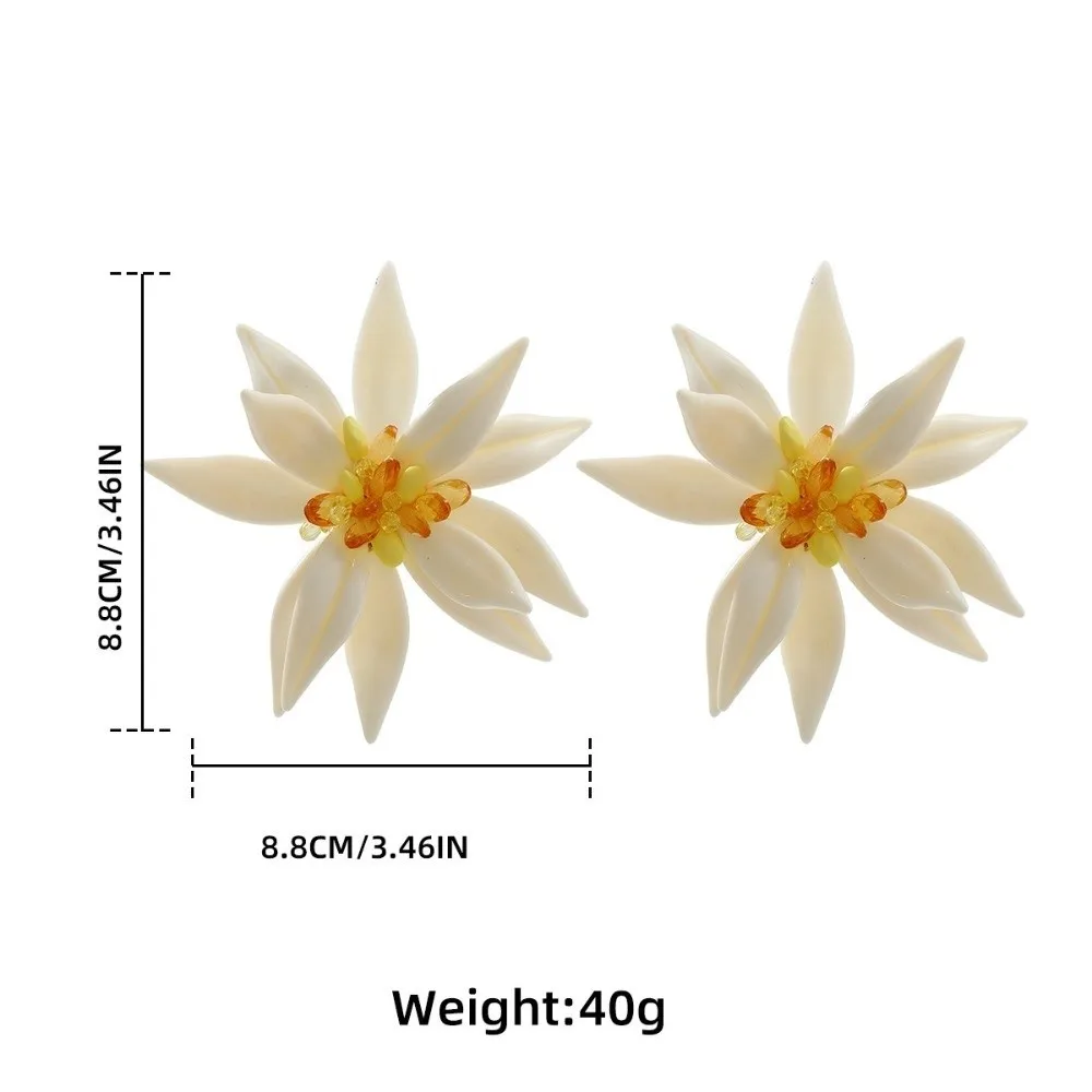 Ювелирные изделия ручной работы с лепестками цветов, преувеличенный дизайн, материал из смолы, ювелирные изделия с PVD-покрытием, цветочный дизайн, модный стиль