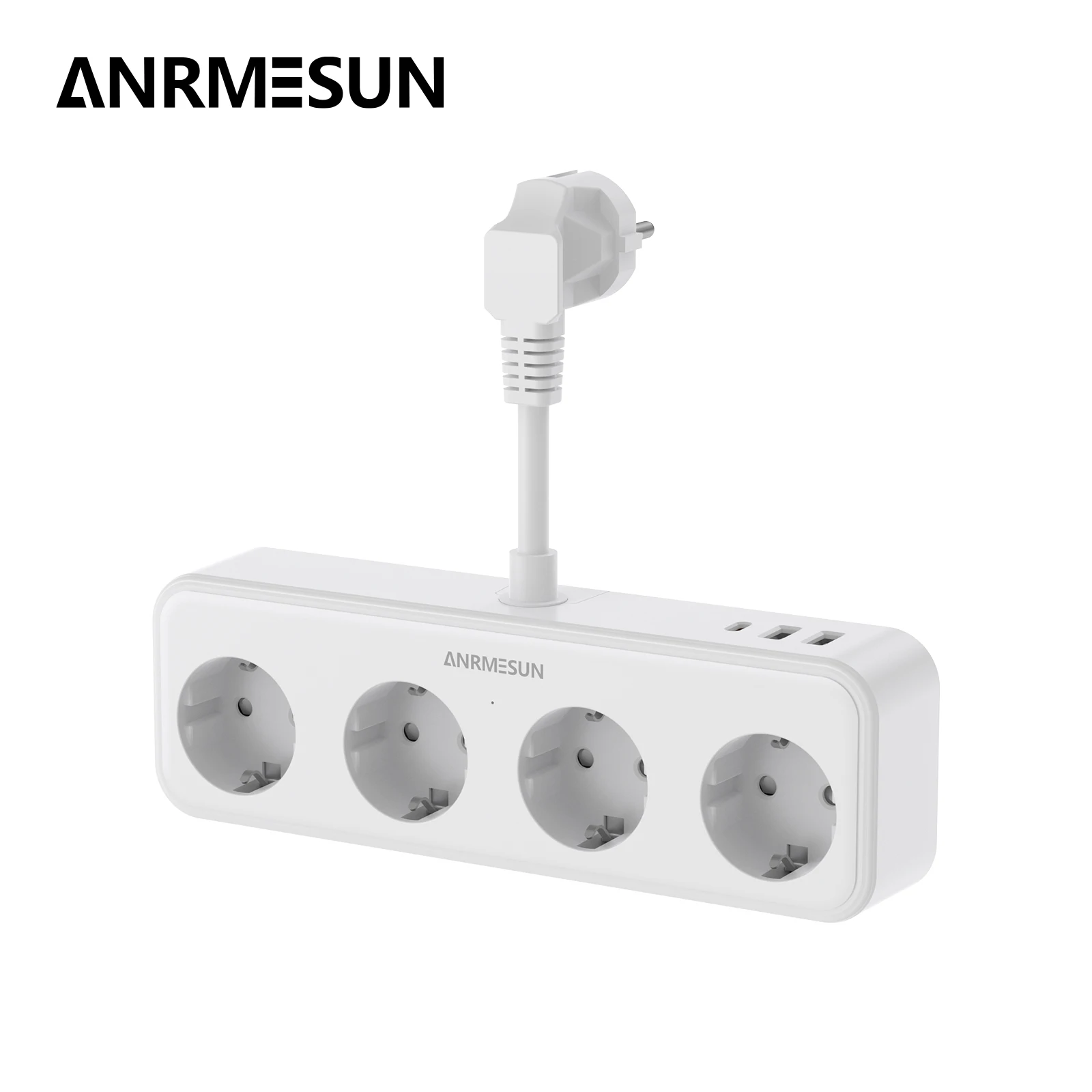 

ANRMESUN EU AC plug power wall mounted multi tap socket network filter with USB-C PD 20w Fast charging network filter adapter