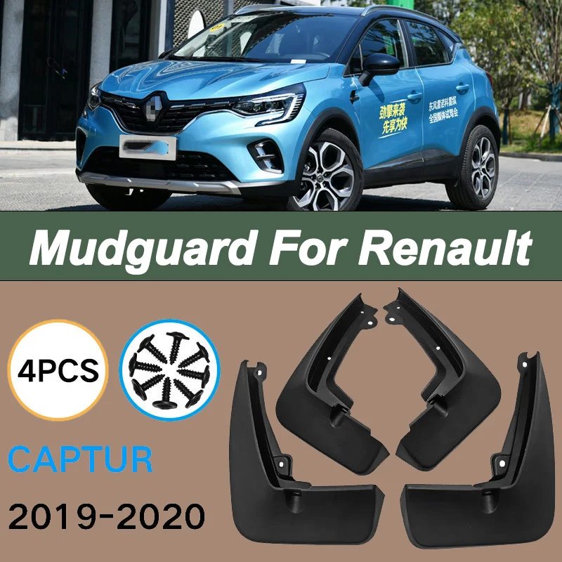 

For Renault Captur 2019-2021 Automotive Tire Mudguard Waterproof Prevent Mud Splashing Car Mud Flap Fender Trim 4pcs Accessories