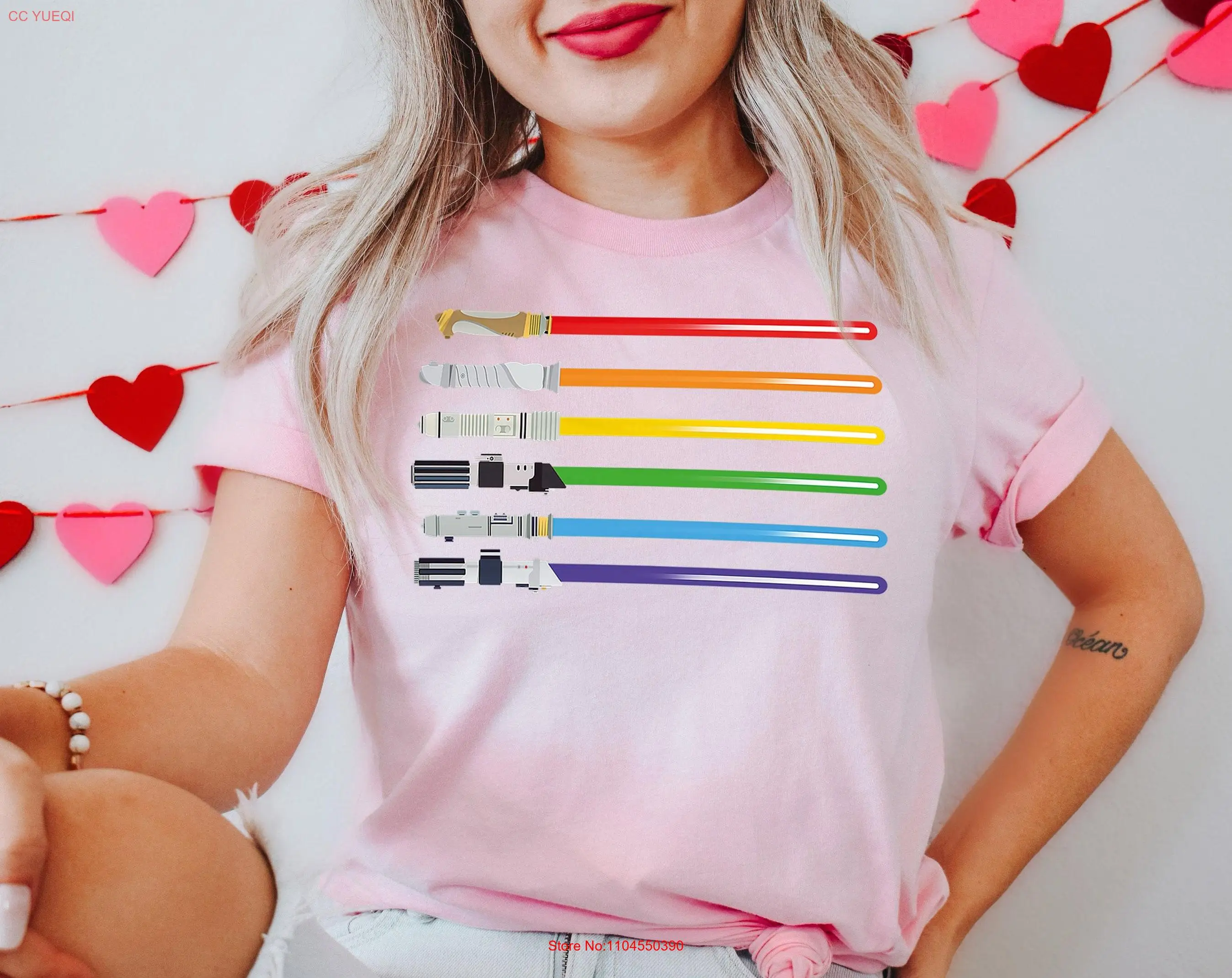 Lightsaber Rainbow T Shirt Pride Month Sward LGBTQ Love Is SupporT Funny LGBT SweaT long or short sleeves