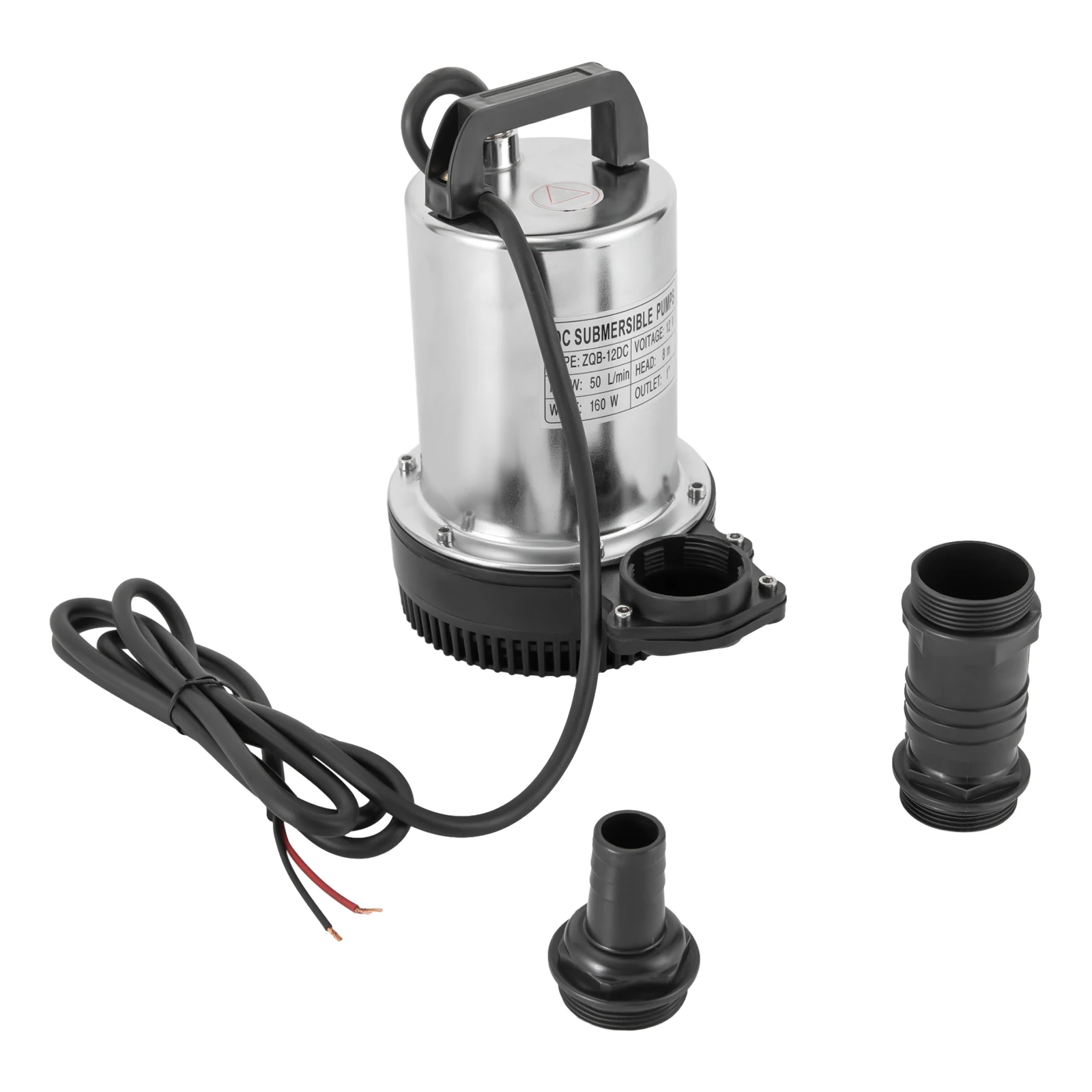 12V 160W Submersible Water Pump Drain Septic Sump High Delivery Pressure For Fish Farm Stainless Steel Pumping