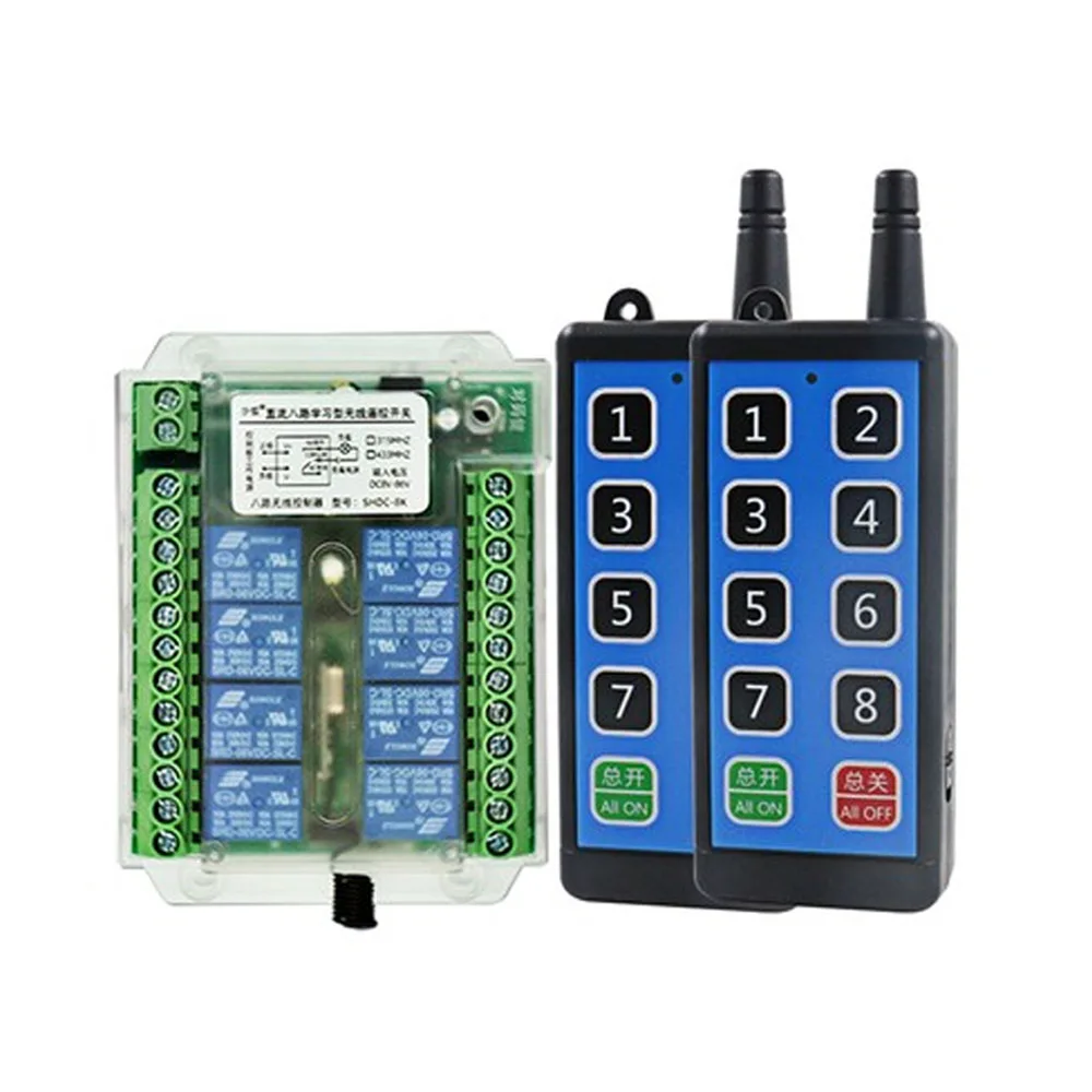 

DC8-86V/AC110-275V 8 Channel Wireless RF Remote Control Switch Wireless Remote Aerator Pump Lamps Motor Control Switch