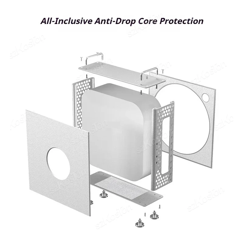 لجهاز Mac Mini M4 Computer PC سطح المكتب سبائك الألومنيوم حامل عمودي تبديد الحرارة الغبار لجهاز Mac Mini M4 Pro حافظة واقية