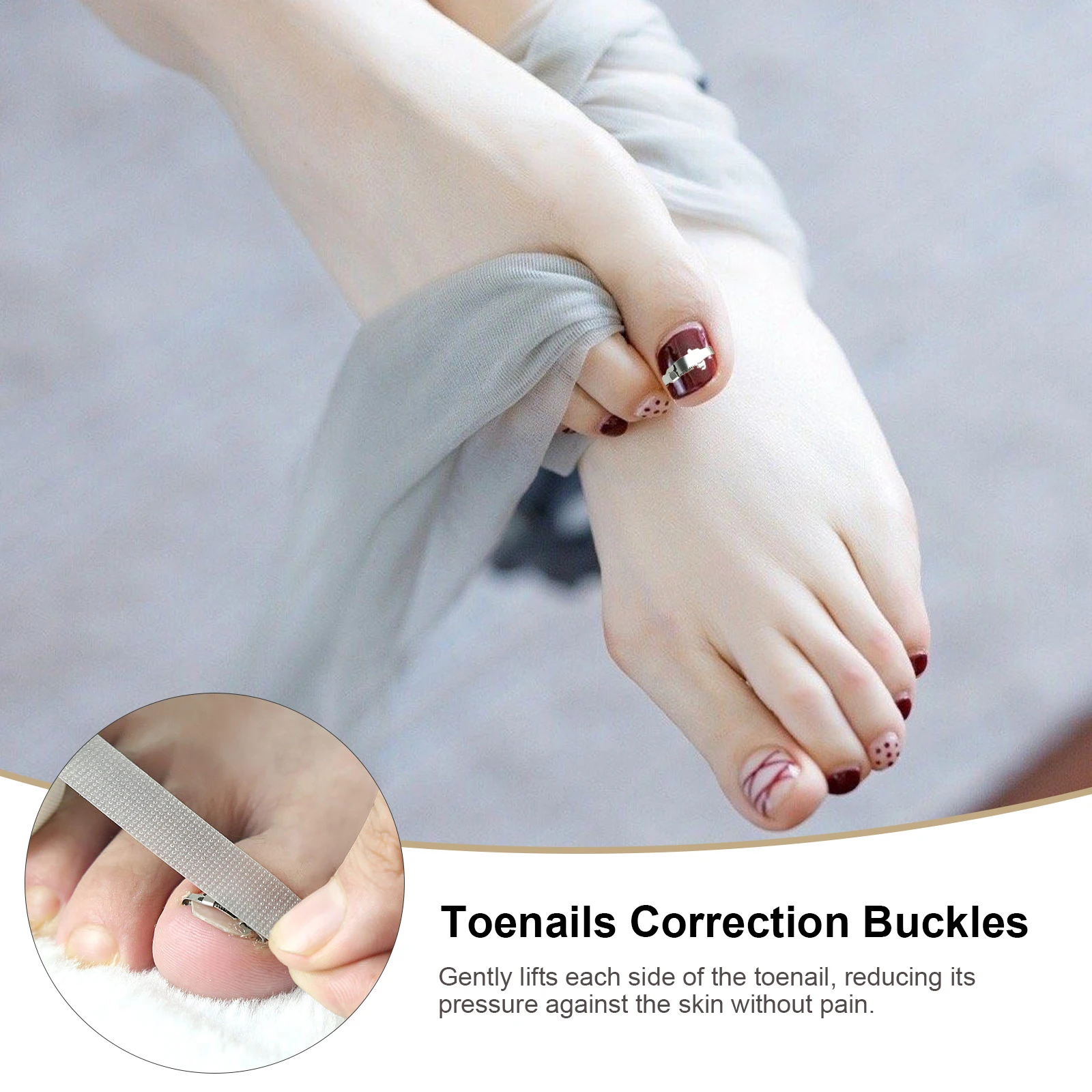 

3 Pcs Ingrown Toenail Correction Brace Silver Alloy Tools Set Durable Professional Home Use Nail Care Fixer Toe Lifter Files