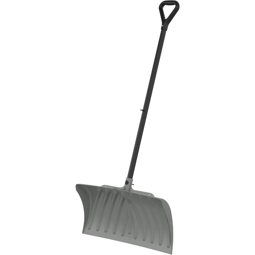 

27" Steel Core Snow Pusher with Curved Blade, Heavy Duty D-Grip for Snow Removal