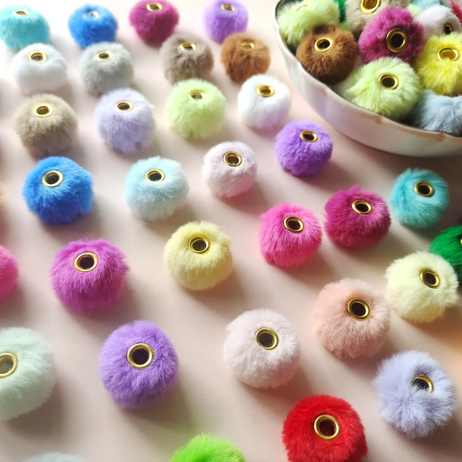 100Pcs 2cm Straight Hole Bead Beaded Jewelry Making Mobile Supplies Phone Chain Bag Beadable Loose Jewelry Accessories