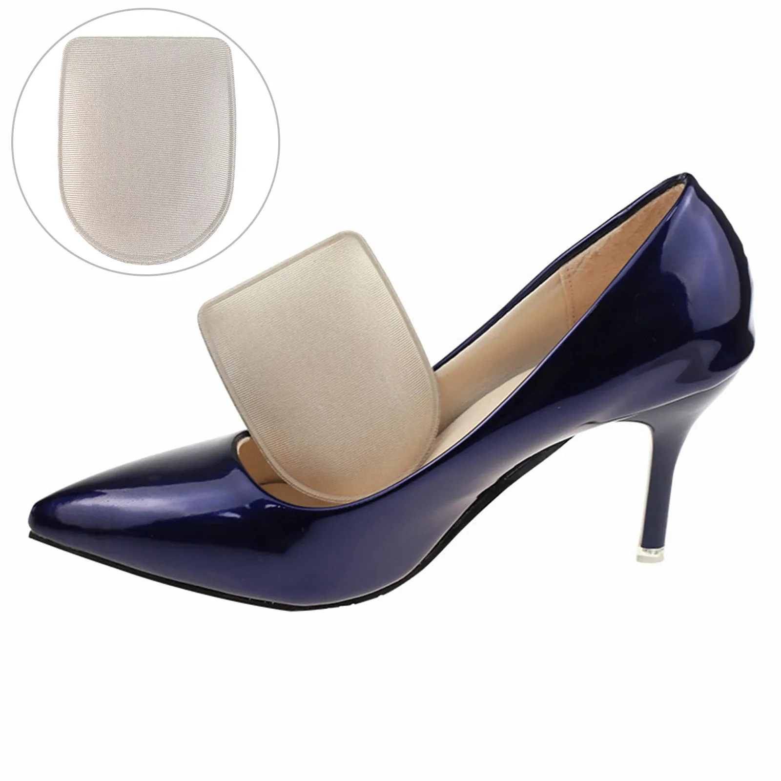 

5Pairs Heel Protector Pads Soft Foam Insoles for Pressure Distribution Breathable Anti-Slip Half Insole Ideal for High Heel