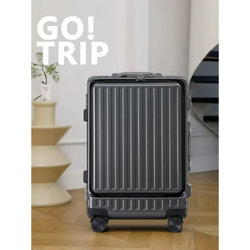 Travel Koffer Eendelig Dropshipping Front Vastmaken Trolley Case Wachtwoord Multifunctionele Instaptas Aluminium Frame Lugg