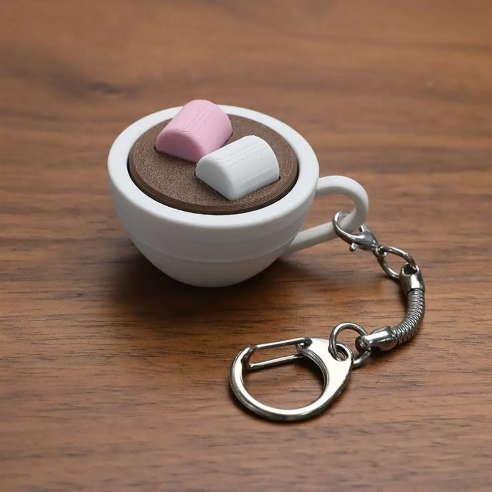 3D-gedruckter Clicker-Schlüsselanhänger, Simulations-Lebensmittel, lustiger Fingerknopf-Anhänger, Fidget-Sensorik-Kaffee-Beruhigungs-Schlüsselanhänger, Taschenanhänger – Detail 9