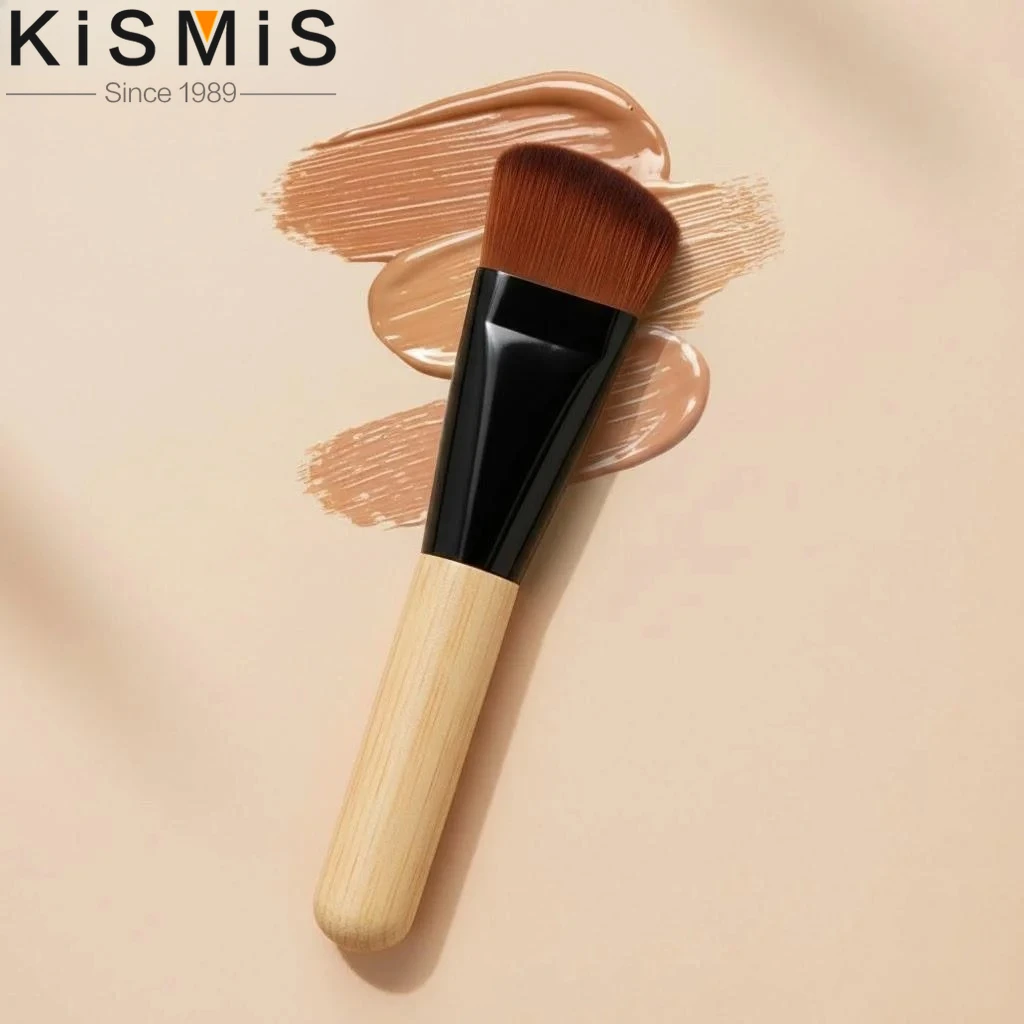 Professioneller Foundation-Pinsel, Make-up-Tool mit flacher Oberseite für flüssiges Rouge, zum Verblenden von Kosmetika, Schönheitspinsel