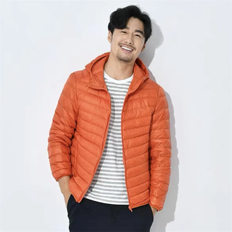 2024 New Arrivals Autumn Winter Men's Light Down Coats Packable Portable Puffer Jacket Male Fashion Stand Collar Down Coats