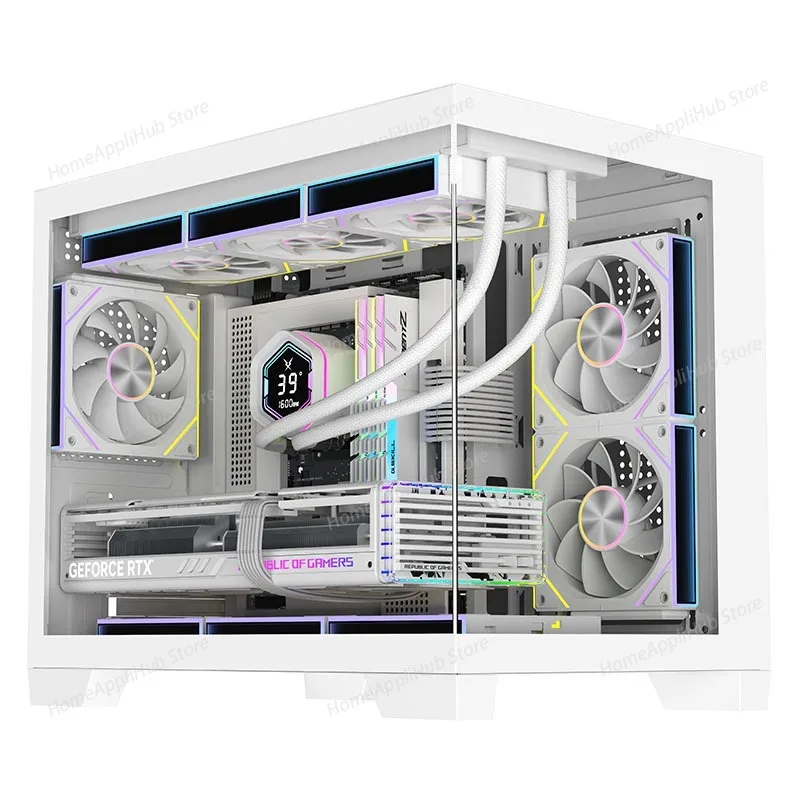 

M360 Seaview Room MATX Особенности полностью прозрачного футляра из закаленного стекла с поддержкой 360° для игр и киберспорта с водяным охлаждением