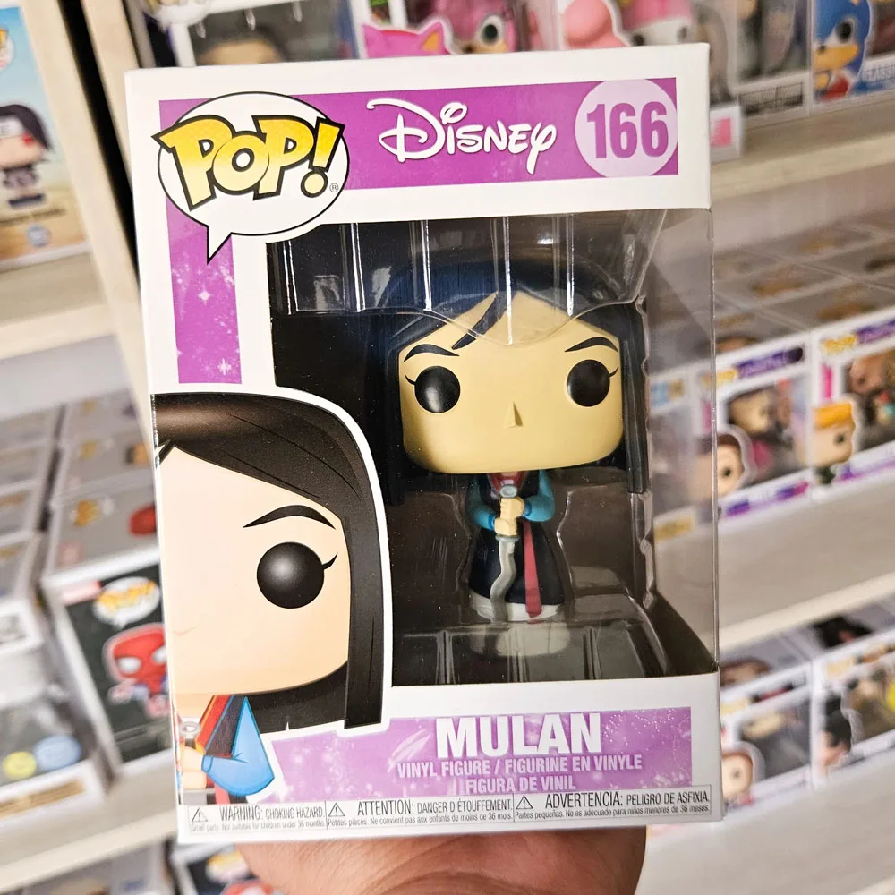 Funko Pop Princesa Disney Mulan # 166 # 637 Figuras de acción de juguete, muñecas de vinilo coleccionables, regalo para niños, decoración del hogar