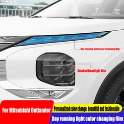 Day Running Light Film Retrofitting Light Transmitting Color-changing Film Lamp Eyebrow Film For Mitsubishi Outlander 2023