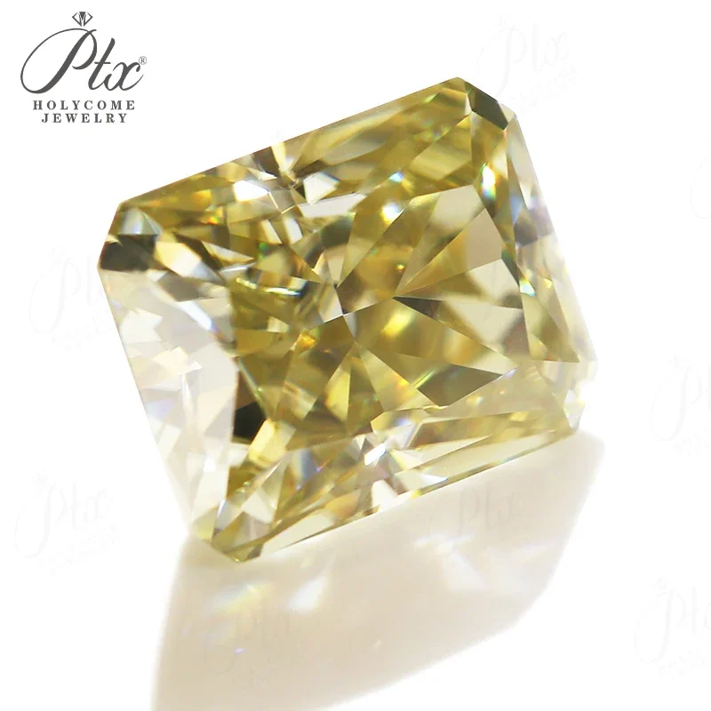 Moissanit-Losesteine, goldgelbe Farbe, Crush Iced Radiant-Schliff, für Schmuck, Ringe, Ohrringe, DIY-Herstellung, hochwertige Perlen und Charms – Detail 4