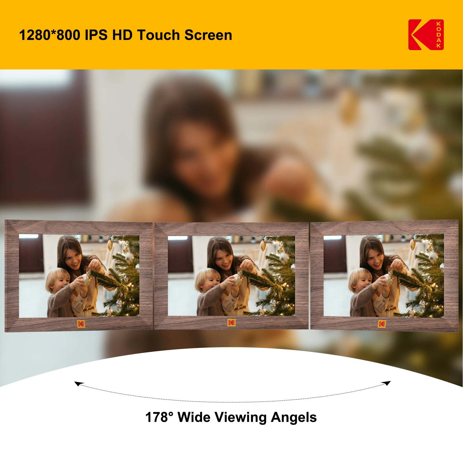 إطار صور رقمي ذكي واي فاي مقاس 8 بوصات من كوداك، شاشة لمس 800*1280HD، نقل عن بعد للصور، مشاركة فورية مع عائلة