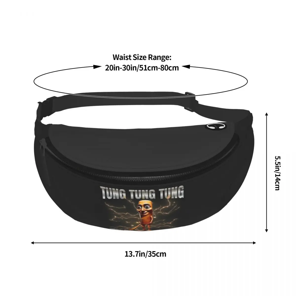 Personalizado italiano brainrot casual fanny pack homens mulheres animais dos desenhos animados crossbody cintura saco para caminhadas telefone bolsa de dinheiro