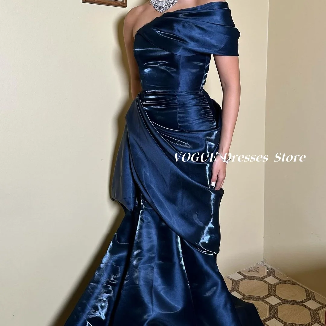 

One Shoulder Prom Dresses Backless Mermaid Navy Blue Evening Dresses vestidos de gala elegant dresses women 2024 Customized