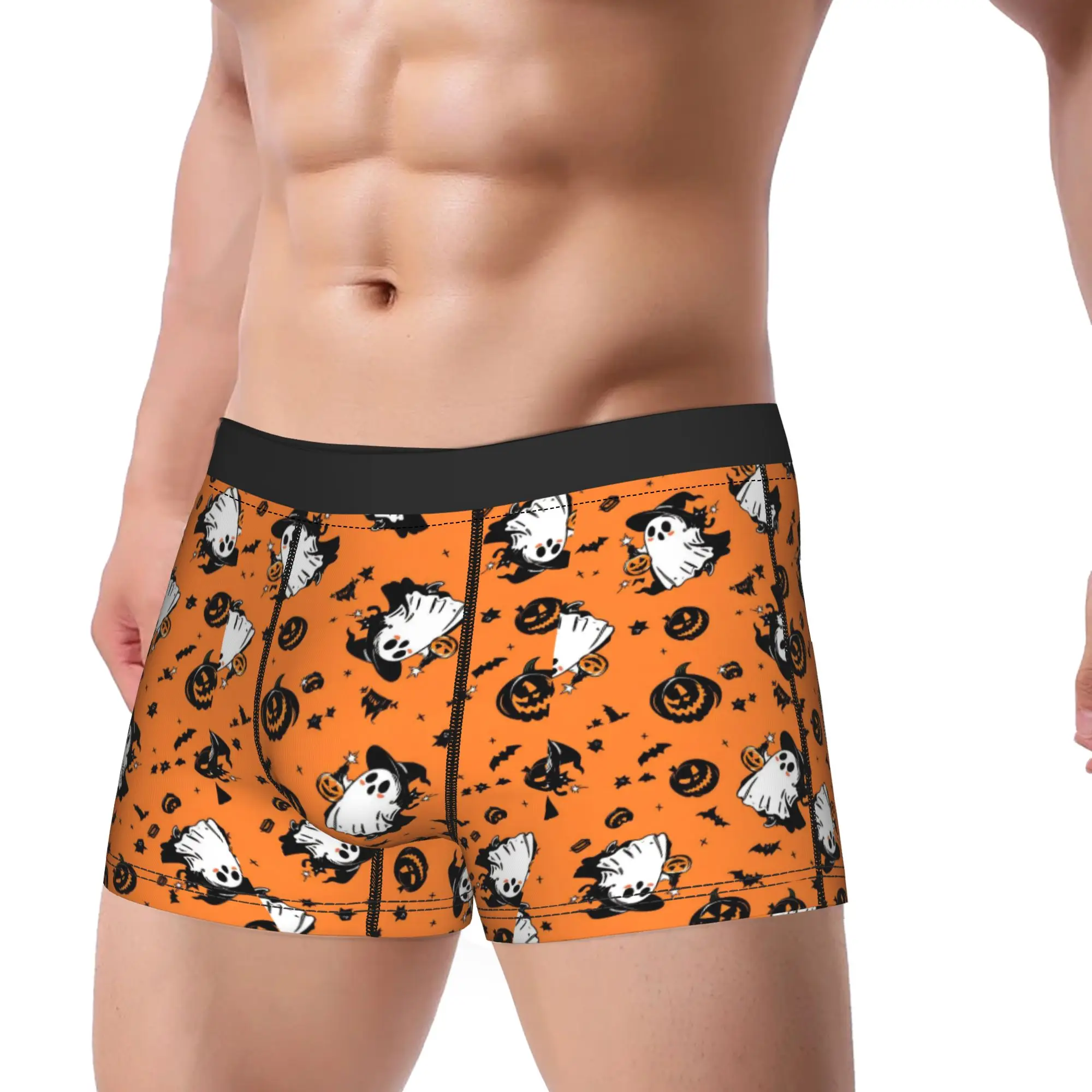 Halloween Ghost Pumpkin Spooky Trick Or Treat Witch Boxers Humor Underwear  Boxer Shorts Gag Gift For Man