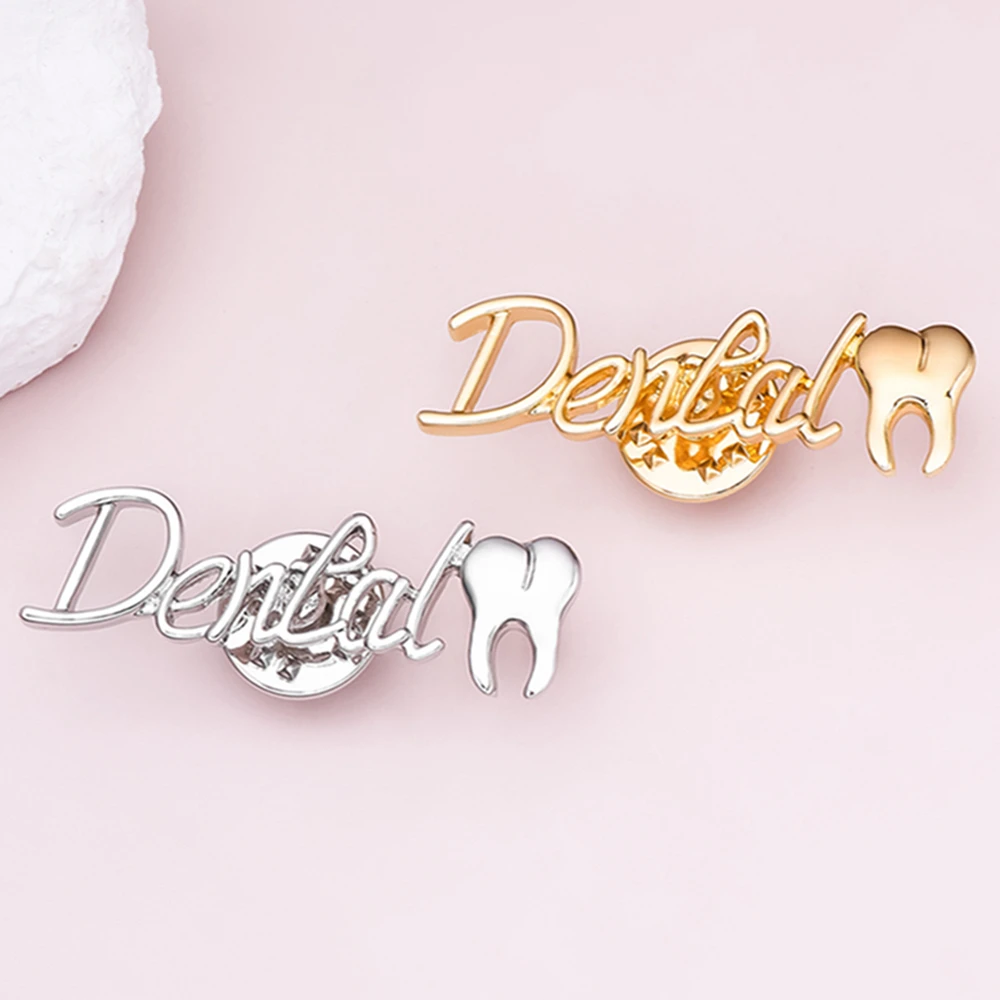 Catuni Dental Letters Medicine Pin Brooch Medical Lapel Backpack Bag Badge Exquisite Accessories for Dentist Doctor Nurse