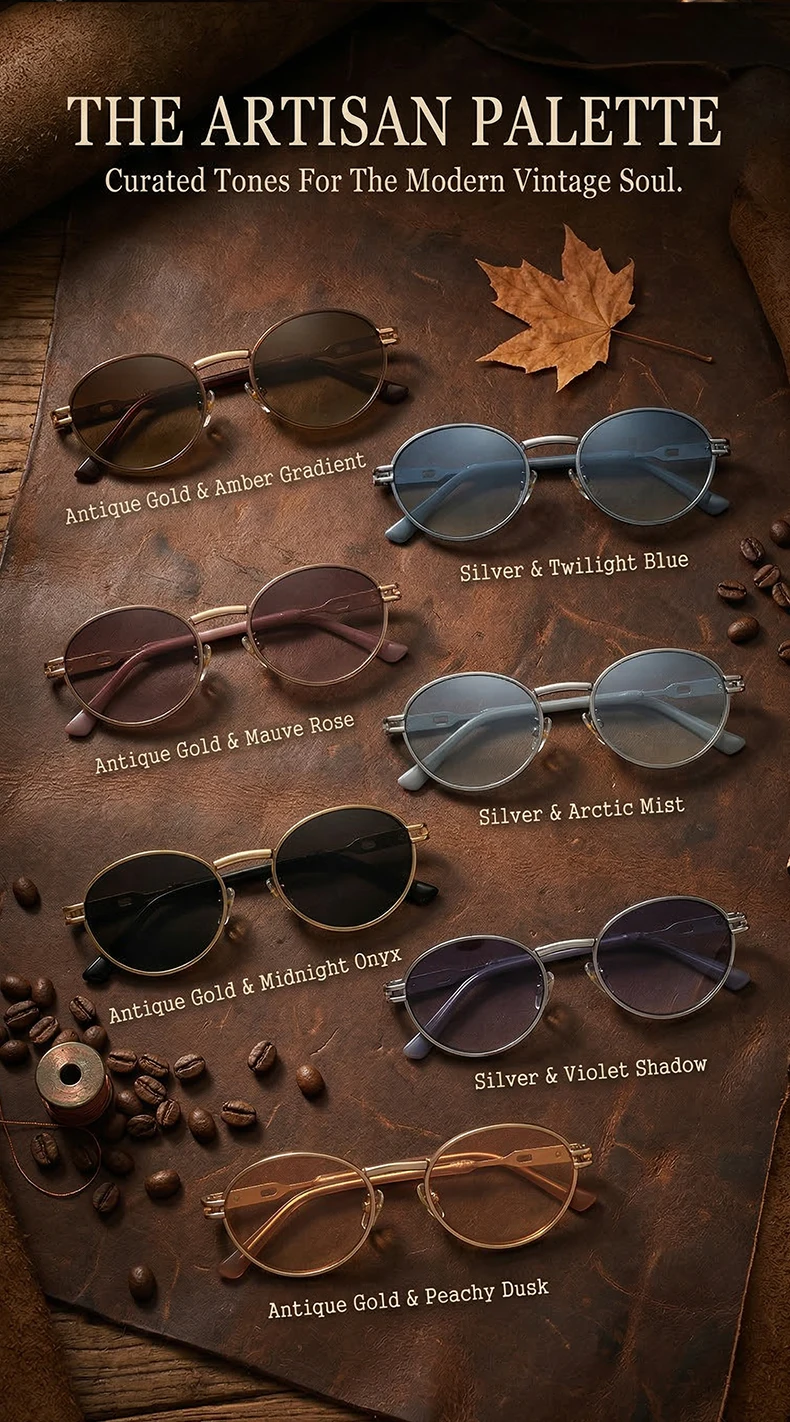 Kleine ovale Steampunk-Sonnenbrille aus Metall für Damen 2026 – Luxusmarke, Vintage Punk Sonnenbrillen für Damen, modische UV400-Schutzbrillen – Detail 10