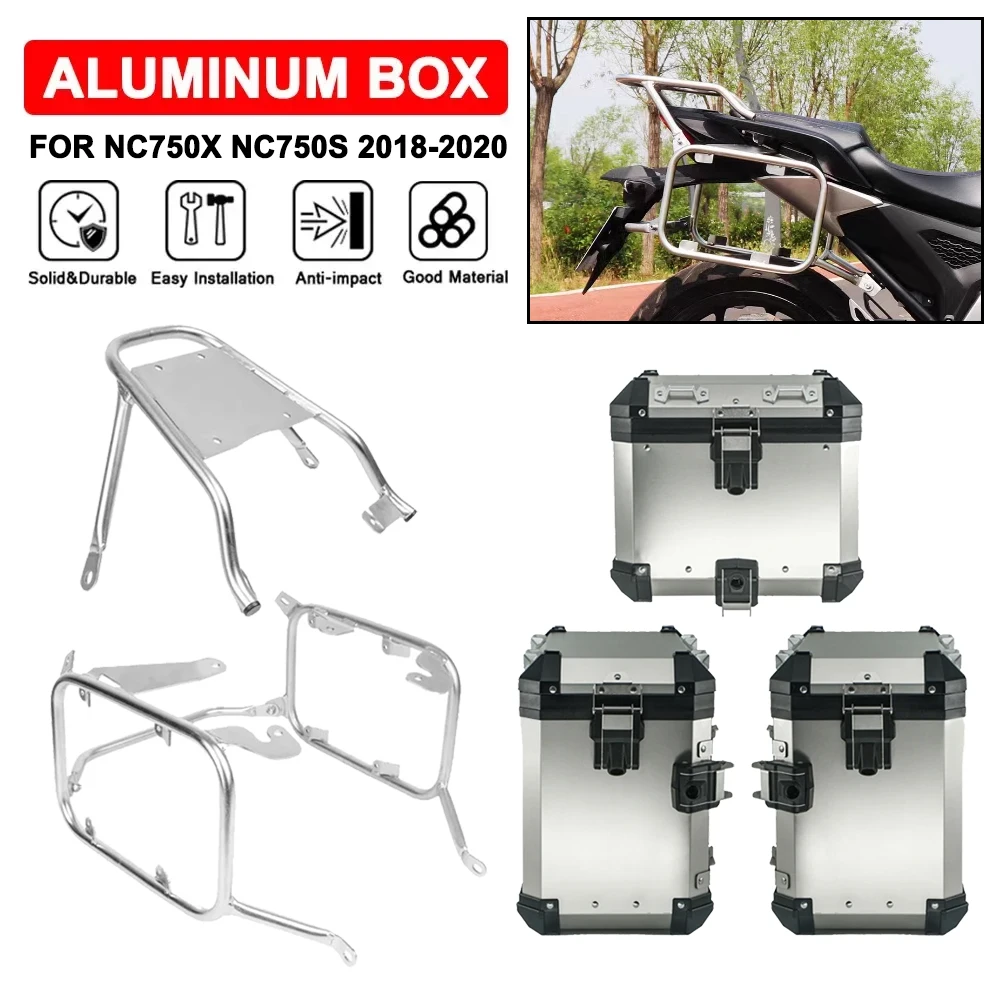 Motorcycle Top Case Saddlebag Panniers Rack For Honda NC750X NC750S NC750 X/S 2017-2020 Aluminum Box Tail Trunk Luggage Bracket