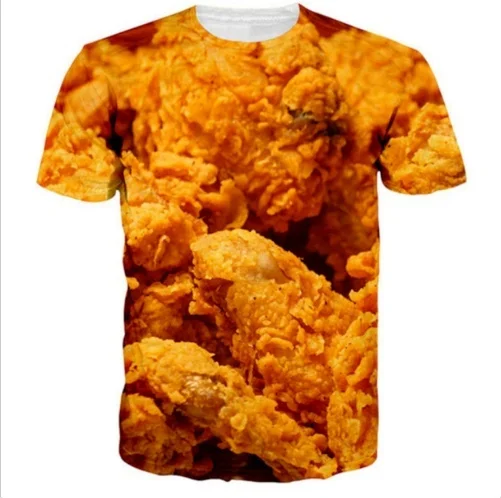 Newest Summer Tees Men Women The Fried Chicken Funny 3D Printing Casual T Shirt Tops Clothing