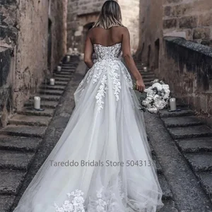 Hochzeitskleid ohne Griff mit maßgeschneidertem atemberaubendem Kristallspitzenapplikationen und Hochzeitskleid mit flüssiger Silhouette 6 Hauptverkäufe Schulter -Schulter -Hochzeitskleid - №1