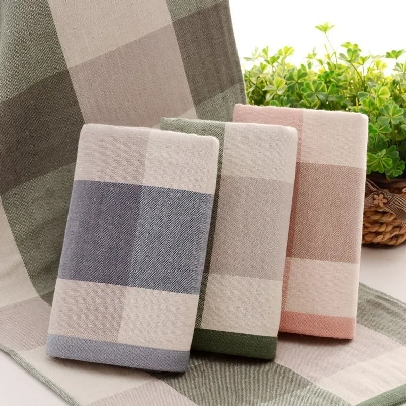 Towel Women Summer Harajuku Fashion Trendy Plaid Design Artistic Friends Household Washable Soft Absorbent Simple Unisex Teens