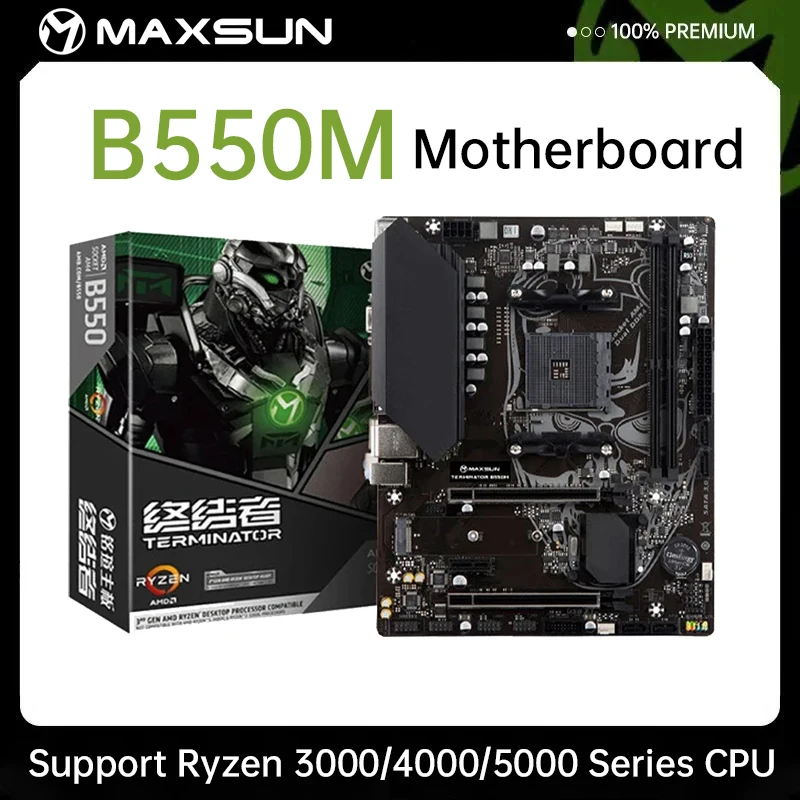 

MAXSUN Mainboard B550M AMD Gaming Motherboard DDR4 M.2 Supports Ryzen 3000 4000 5000 CPU AM4 socket R5 5600G 5600X 5700G 5700X