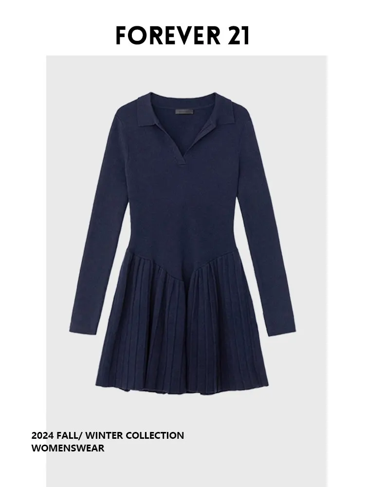 

Forever 21MIU Style Luxury Heavy Embellished Neck Pleated Dress Spring New Fashionable Women's plus Size Dress