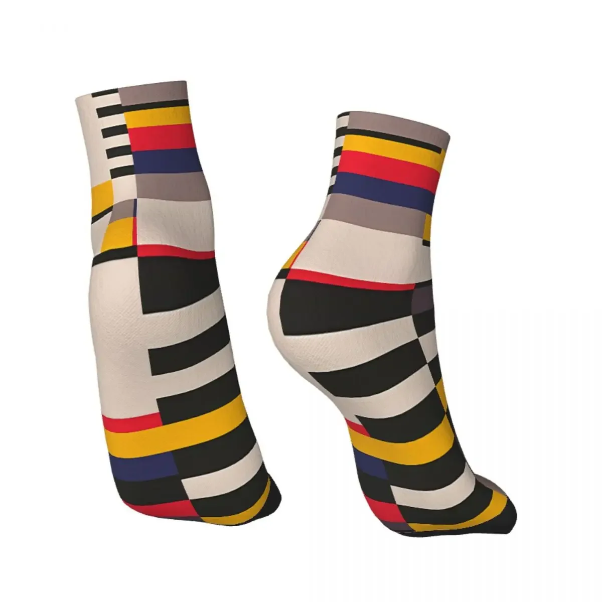 Geometric Design Bauhaus Inspired Ankle Socks Male Mens Women Spring Stockings Harajuku