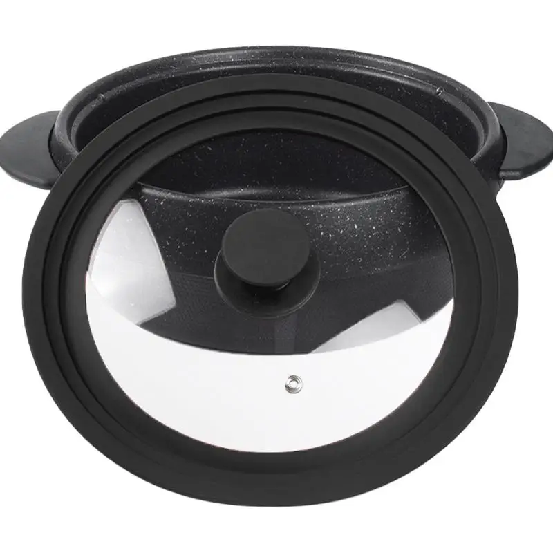 Skillet Lid Multi-Size Black Glass Top Covers Pot Replacement Parts Kitchen Gadgets Skillet Tool Cookware Accessories Bakeware