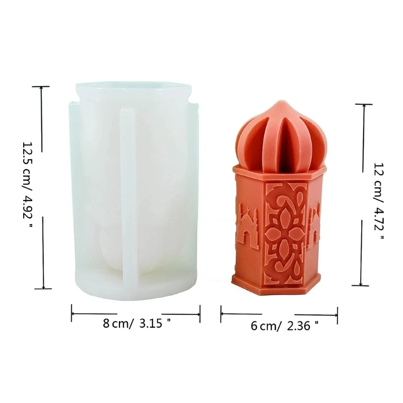 Eid Silicone Mold 3D Sculptuur Geurkaars Maken Moslims Moskee Mold