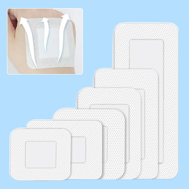 10/20Pcs Breathable Non-woven Medical Adhesive Wound Dressing Band Aid Bandage Large Wound First Aid Tool Fixation Tape Sticker