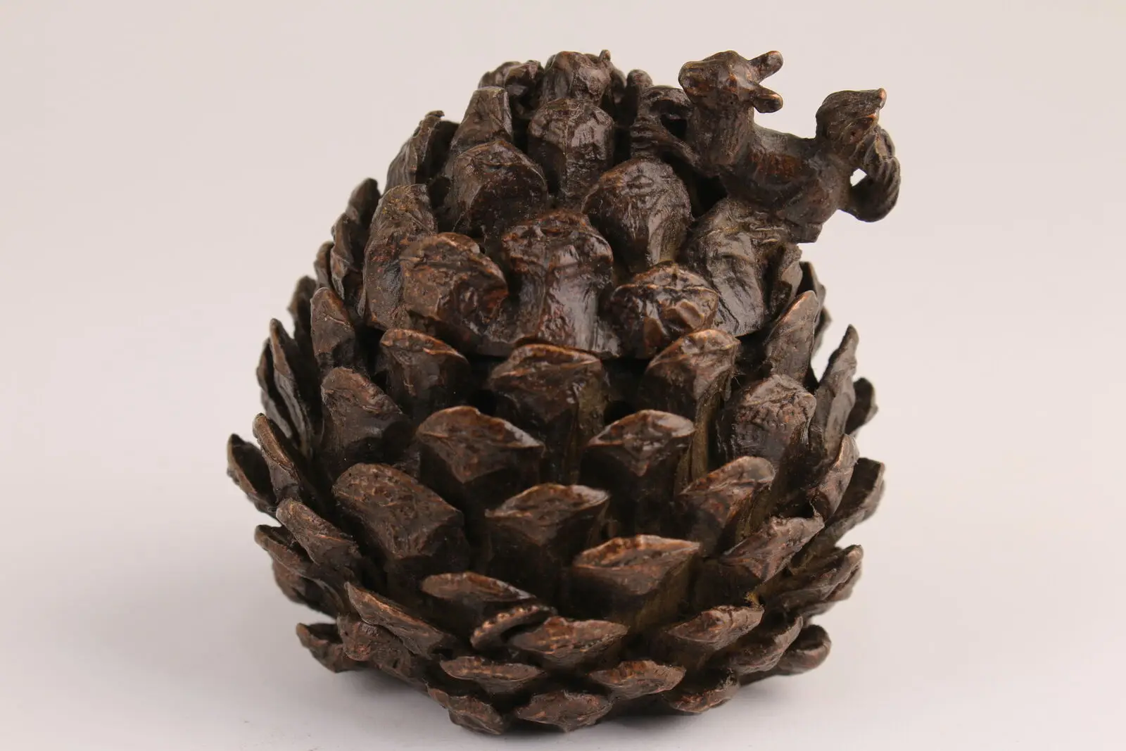 red copper squirrel pine cone statue collection table decor Incense Burners