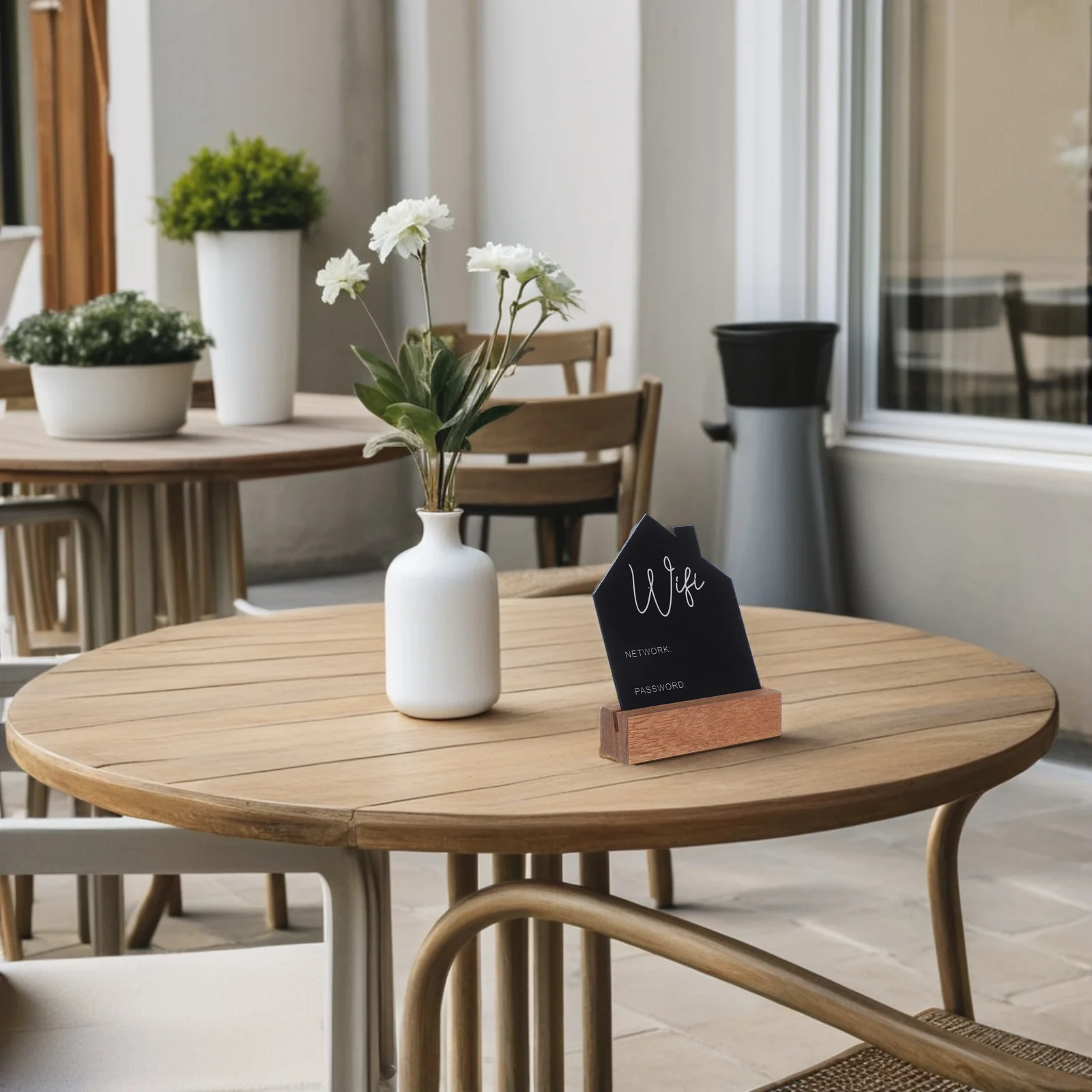 شكل واي فاي كلمة المرور تسجيل للكتابة قابل للمسح سبورة خشبية المنزل غرفة الضيوف عرض لوحة تسجيل واي فاي أنيقة #6