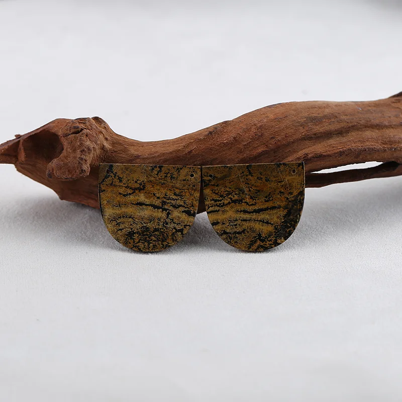 

2 шт. натуральные полуовальные бусины из яшмы чохуа для изготовления ювелирных изделий, бусины из натуральных камней ручной работы