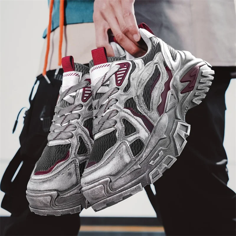 

Fashion Casual Microfiber Leather Fabric Height Increased Platform Gym Shoes Chunky Sneakers Mens Designer Tire Sole Sport Shoes